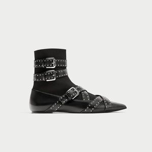 NWT ZARA Black Ankle Boots WORN BY GIGI HADID!